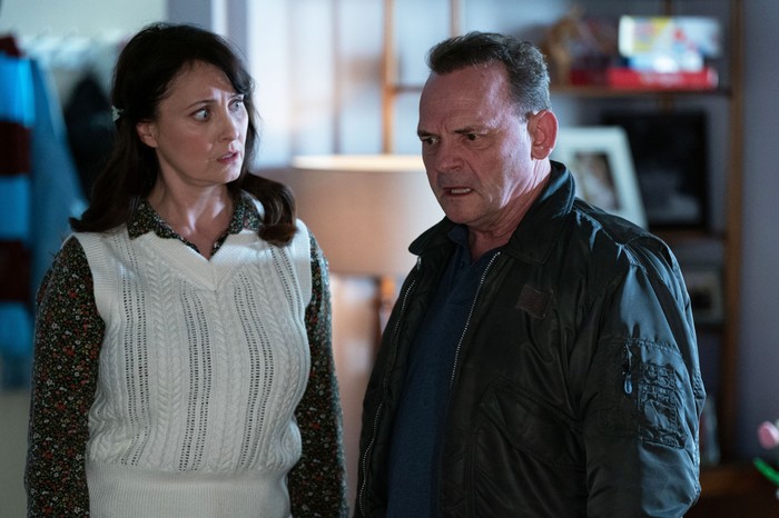 559298,TITLE:Eastenders Honey looks at Billy in a scene from EastEnders