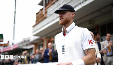 Captain Ben Stokes leads out the England team at Lord's