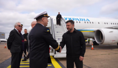Zelensky arrives in UK