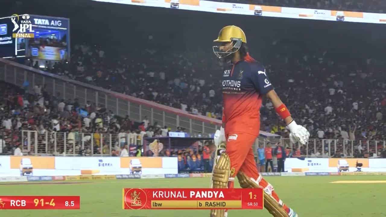 IPL 2026 Final: RCB vs GT - Krunal Pandya Wicket - IPL T20