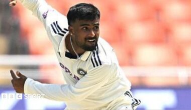Manav Suthar in bowling action in his India Test debut against Afghanistan last week and he has joined Warwickshire on a short-term deal.