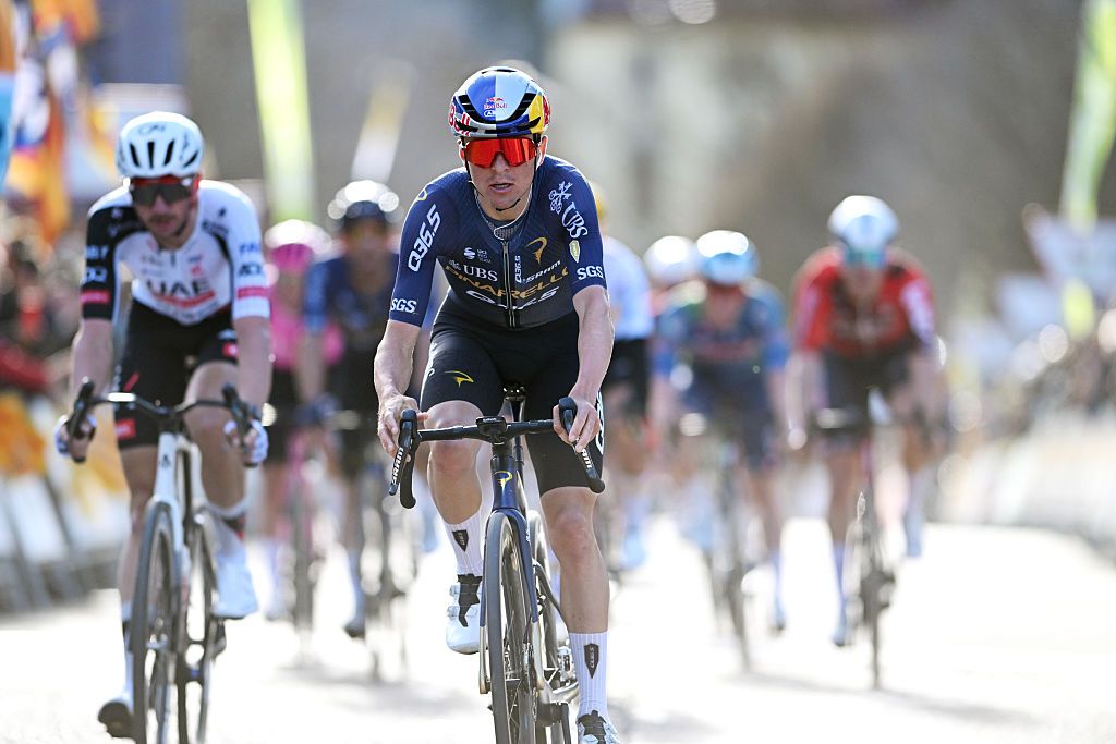 CAMPRODRON, SPAIN - MARCH 26: Thomas Pidcock of Great Britain and Team Pinarello Q36.5 Pro Cycling crosses the finish line as third place winner during the 105th Volta a Catalunya 2026, Stage 4 a 151km stage from Mataro to Camprodon 957m / #UCIWT / on March 26, 2026 in Camprodon, Spain. (Photo by Szymon Gruchalski/Getty Images)
