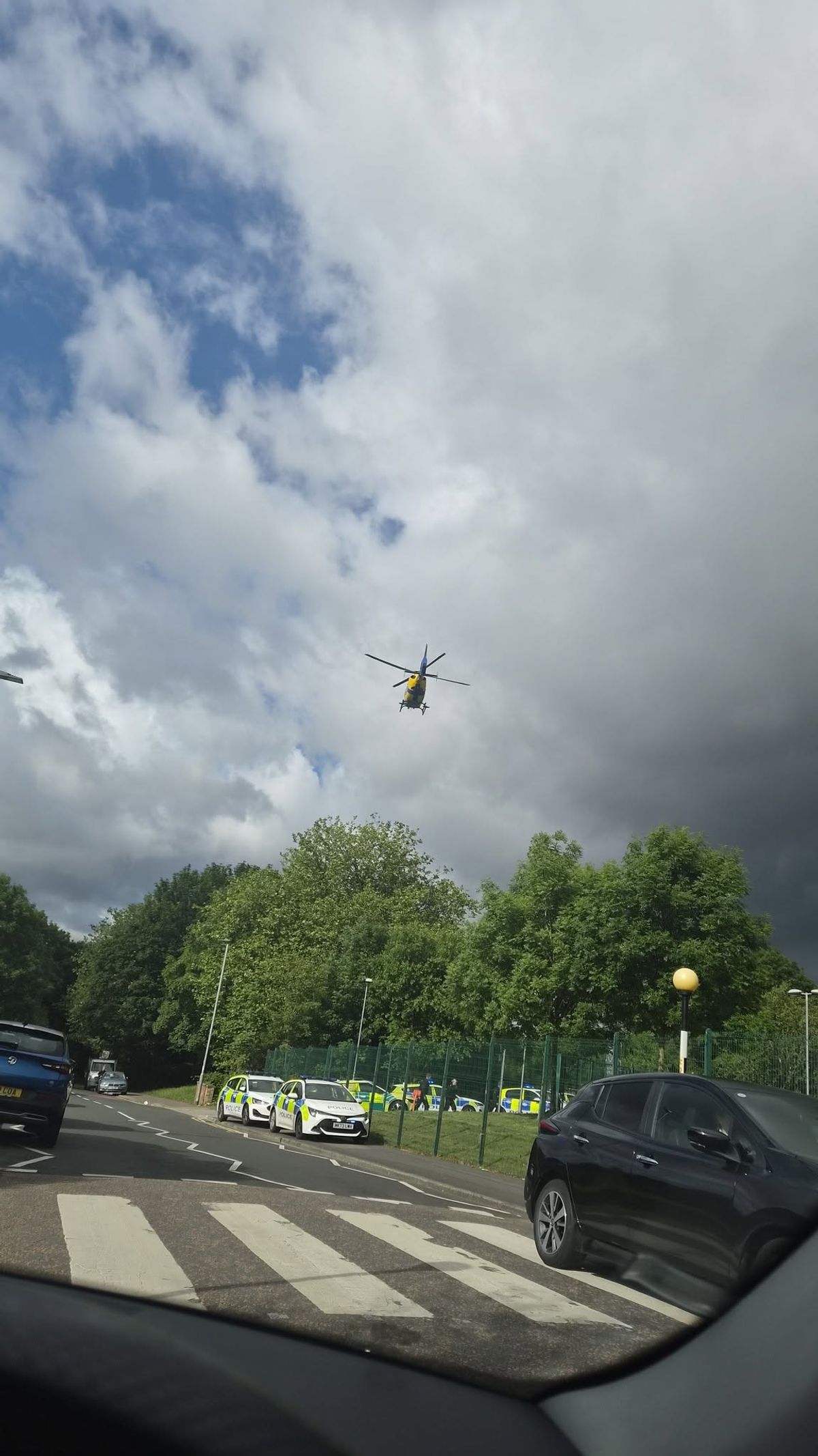 Emergency services outside the Co-op Academy in Manchester