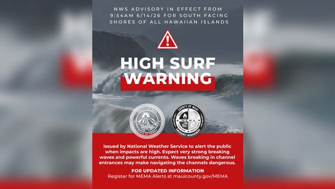 Maui County Emergency Management Agency issues warning on massive swells Sunday, June 14
