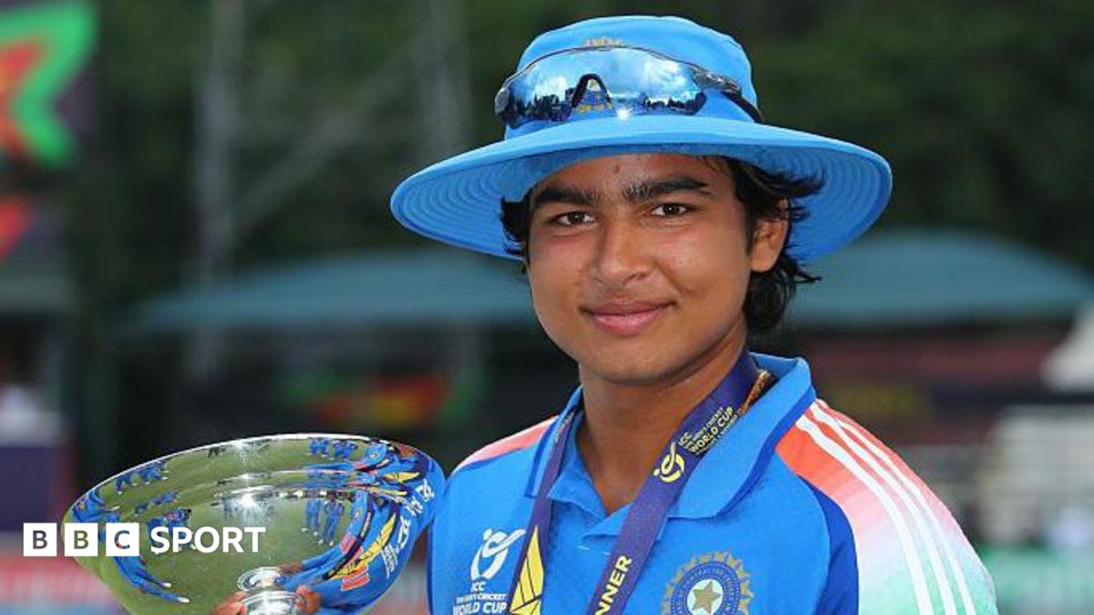 Vaibhav Sooryavanshi with the Under-19 World Cup trophy