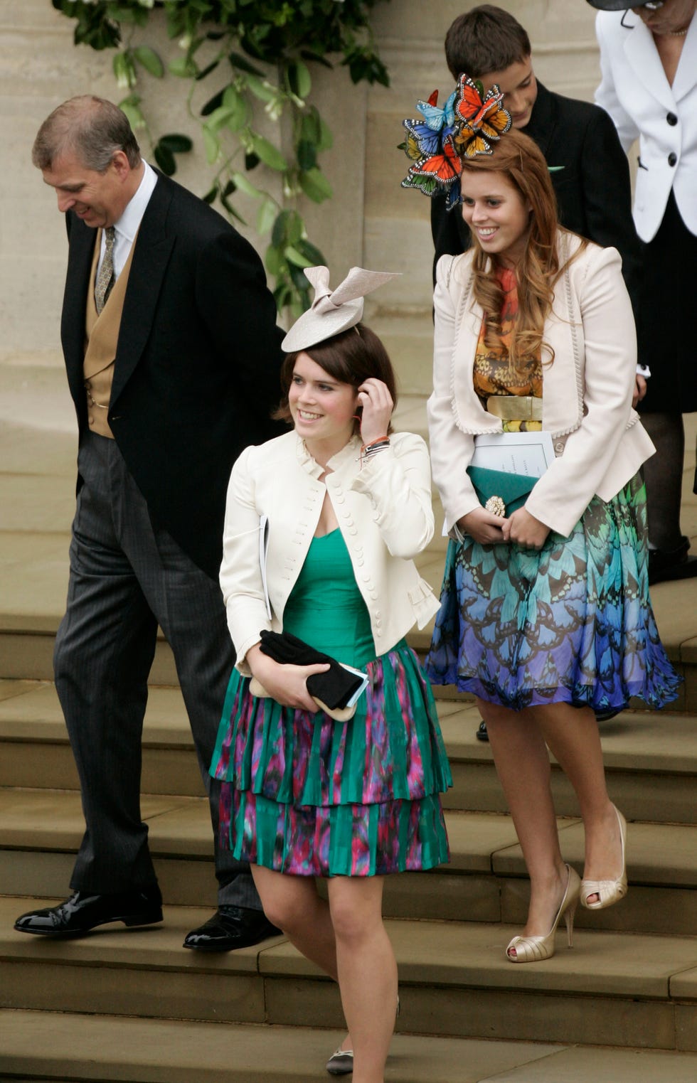 Duke of York & Daughters At Peter Phillips Wedding