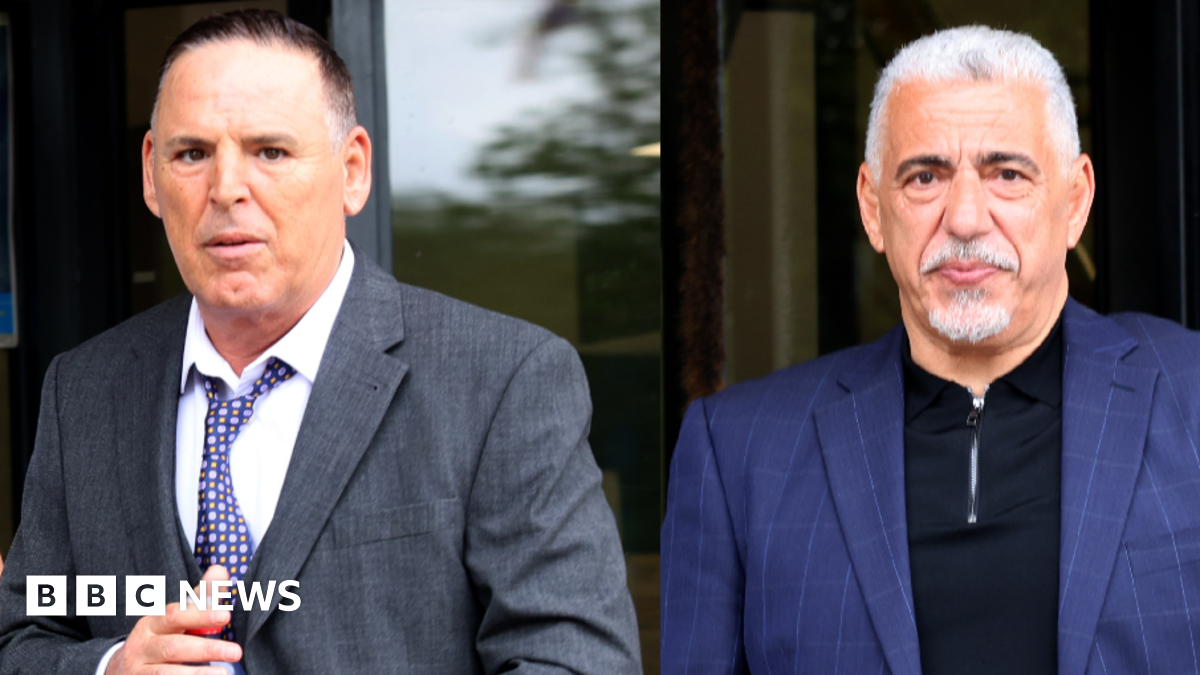 Two images side by side of the company directors, both in suits