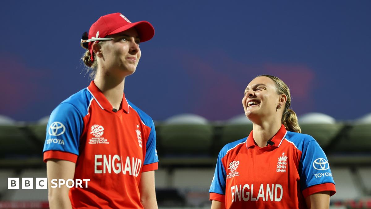 Two wagon wheels that show Freya Kemp and Dani Gibson's boundaries in T20 internationals for England. Kemp hits more down the ground and into the leg side while Gibson has more success through the off side