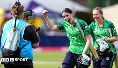 Ireland's Orla Prendergast plays a sweep shot