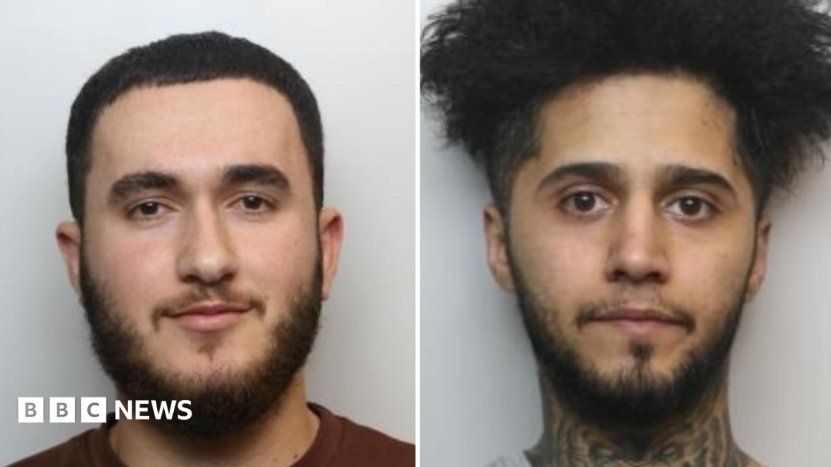 Two mugshots of Muhamadi and Harwe.