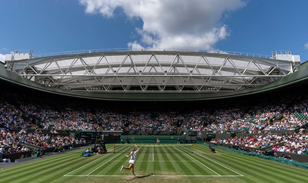 ekaterina alexandrova plays a forehand during her match against belinda bencic sui in the fourth round of the ladies' singles on no1 court at the championships 2025 held at the all england lawn tennis club, wimbledon day 8 monday 07072025 credit aeltcjoe toth