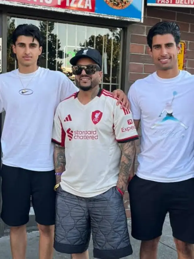 Love Island's Samraj Toor pictured with his uncle Jazzy B and brother.