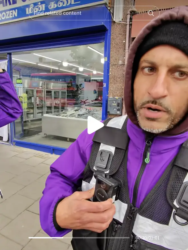 'I'll rip your teeth out': Moment Harrow enforcement officers threaten to 'knock out' man, accusing him of 'stealing our money'