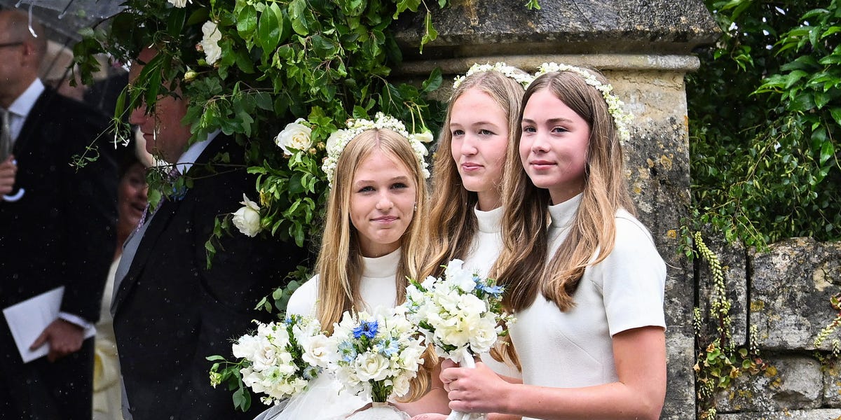 Harriet Sperling’s Bridesmaids, Isla Phillips, Savannah Phillips, and Georgina Sperling, Looked Lovely in Matching Emilia Wickstead