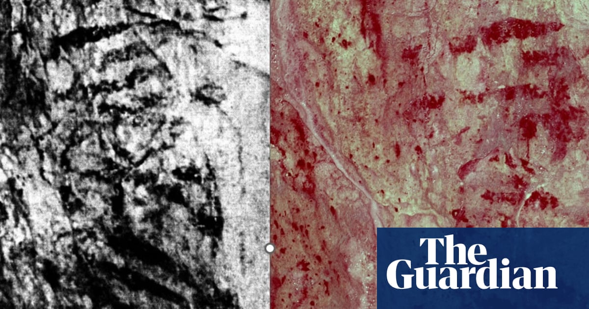 Striped rock dismissed as natural in 1928 reclassified as UK’s oldest cave art | Palaeontology