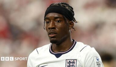 Noni Madueke in action for England against Croatia