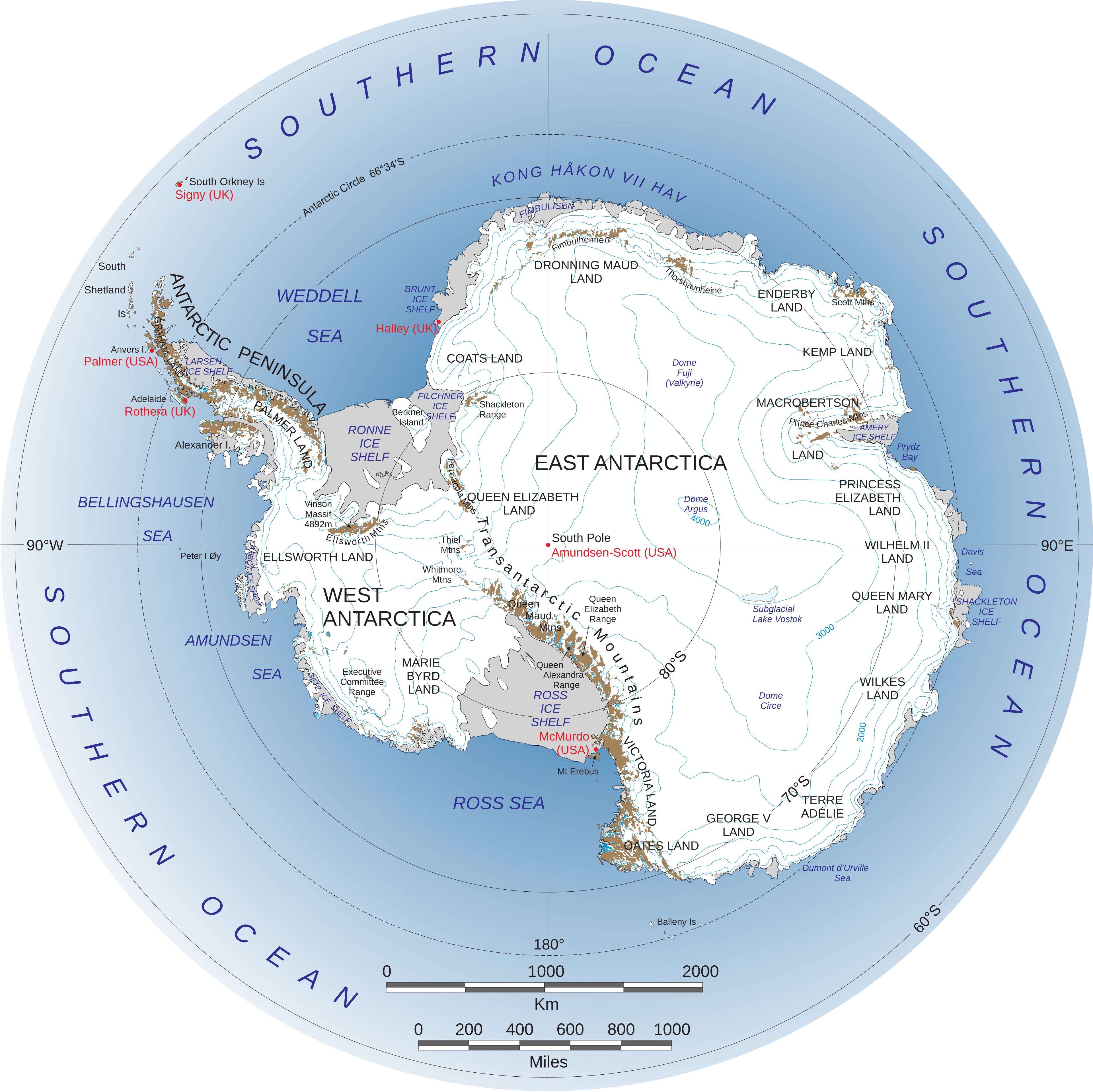 Map of Antarctica.