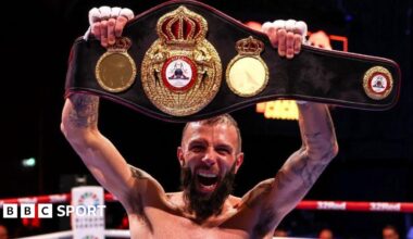 Anthony Cacace with the WBA super-featherweight title