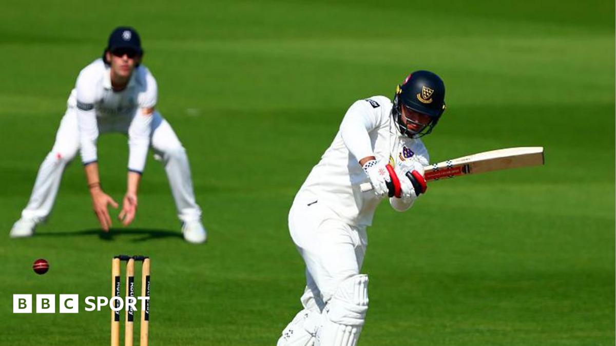 Sussex's Tom Haines turning a shot away into the leg side against Hampshire.
