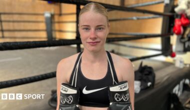 Tysie Gallagher in her gym before her fight with Ellie Hellewell