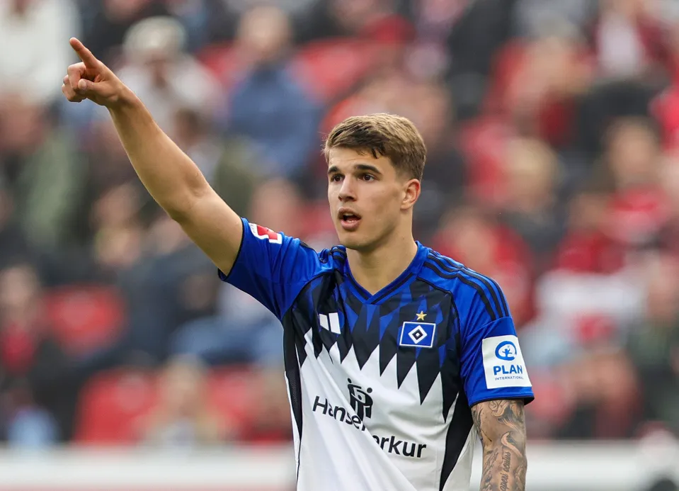 Luka Vuskovic of Hamburg, on loan from Tottenham