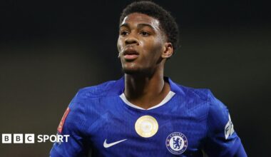 Josh Acheampong in action for Chelsea against Wrexham in the FA Cup in March 2026