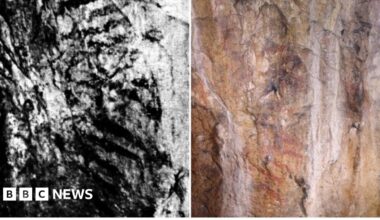 A composite image showing two photographs side by side. One is a black and white image