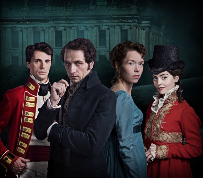 TELEVISION PROGRAMME: DEATH COMES TO PEMBERLEY Wickham (MATTHEW GOODE), Darcy (MATTHEW RHYS), Elizabeth Darcy (ANNA MAXWELL-MARTIN), Lydia Wickham (JENNA-LOUISE COLEMAN): TX: n/a - Episode: n/a (No. n/a) - Embargoed for publication until: n/a - Picture Shows: (C) Origin Pictures - Photographer: Robert Viglasky