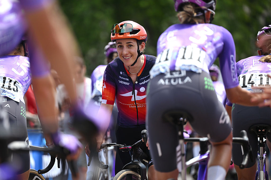 Maggie Coles-Lyster (Human Powered Health) prior to stage 7 of the 2026 Giro d'Italia Women, a 159km stage from Sorbolo Mezzani to Salice Terme, Italy. (Photo by Luc Claessen/Getty Images)