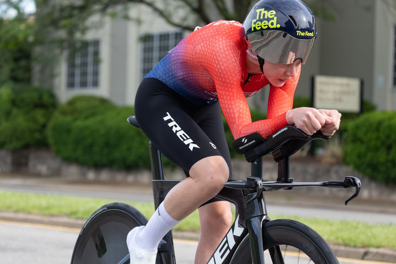 Taylor Knibb rides to the victory at 2024 elite women's time trial at USA Cycling Pro Road Nationals