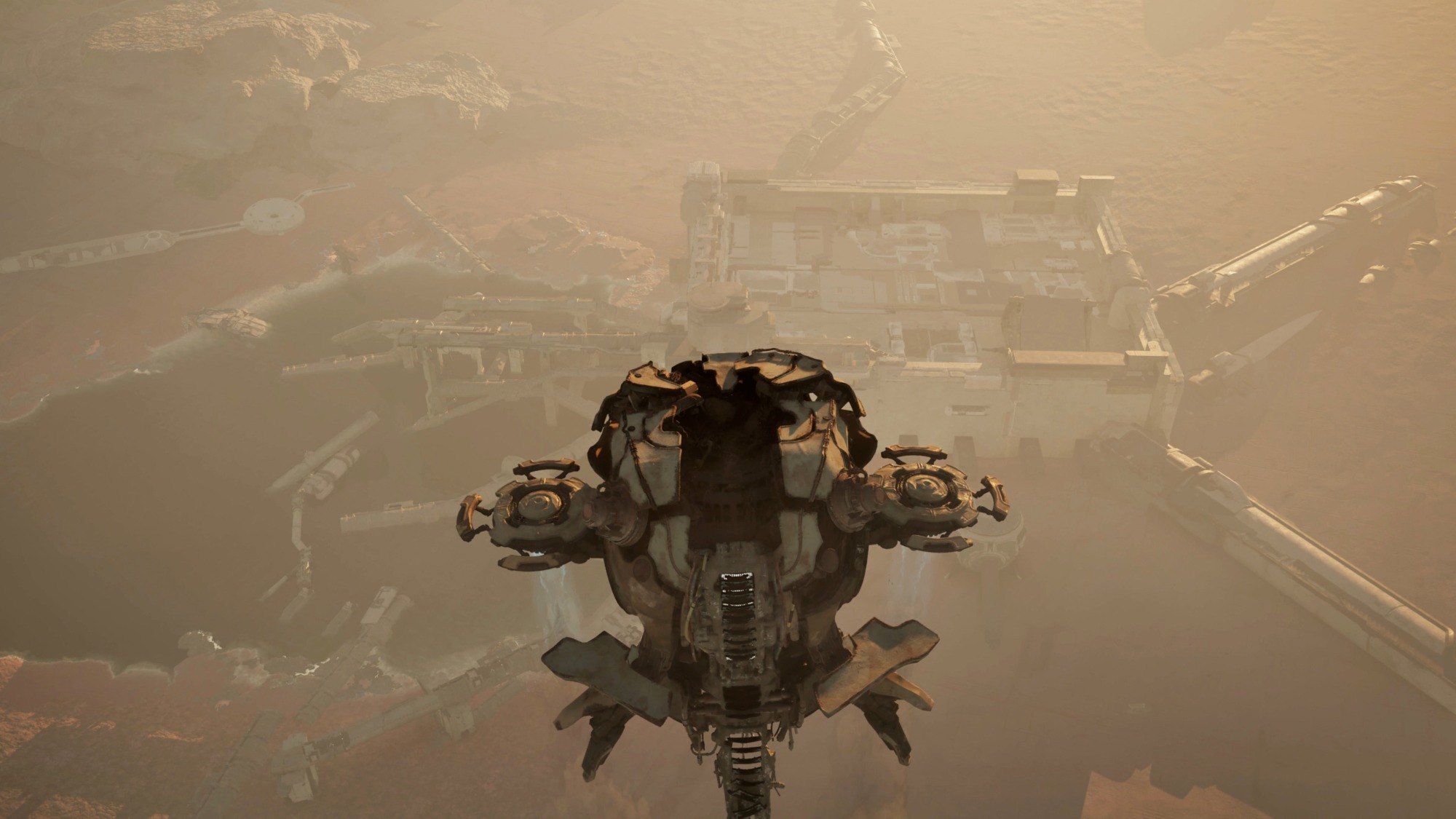 Gen Atlas - A humanoid figure flying over ruins atop a robotic head