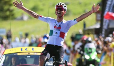 BRISON, FRANCE - JUNE 14: Isaac Del Toro of Mexico and UAE Team Emirates - XRG celebrates at finish line as stage winner during the 78th Tour Auvergne-Rhone-Alpes 2026, Stage 8 a 120.1km stage from Beaufort to Plateau de Solaison - Brison 1497m / #UCIWT / on June 14, 2026 in Brison, France. (Photo by Dario Belingheri/Getty Images)