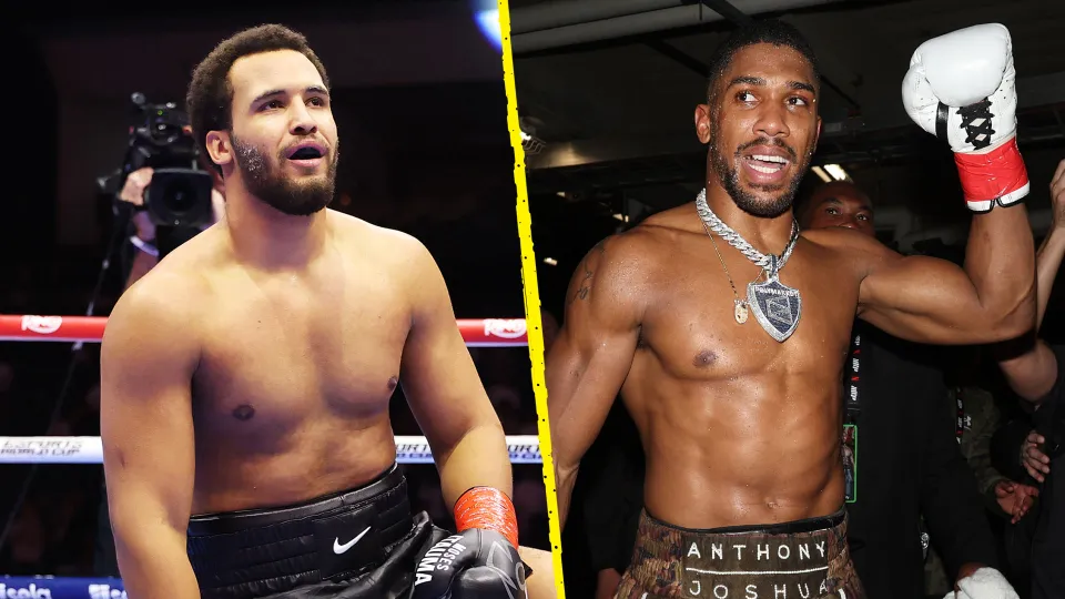 Moses Itauma [left] with Anthony Joshua [right]