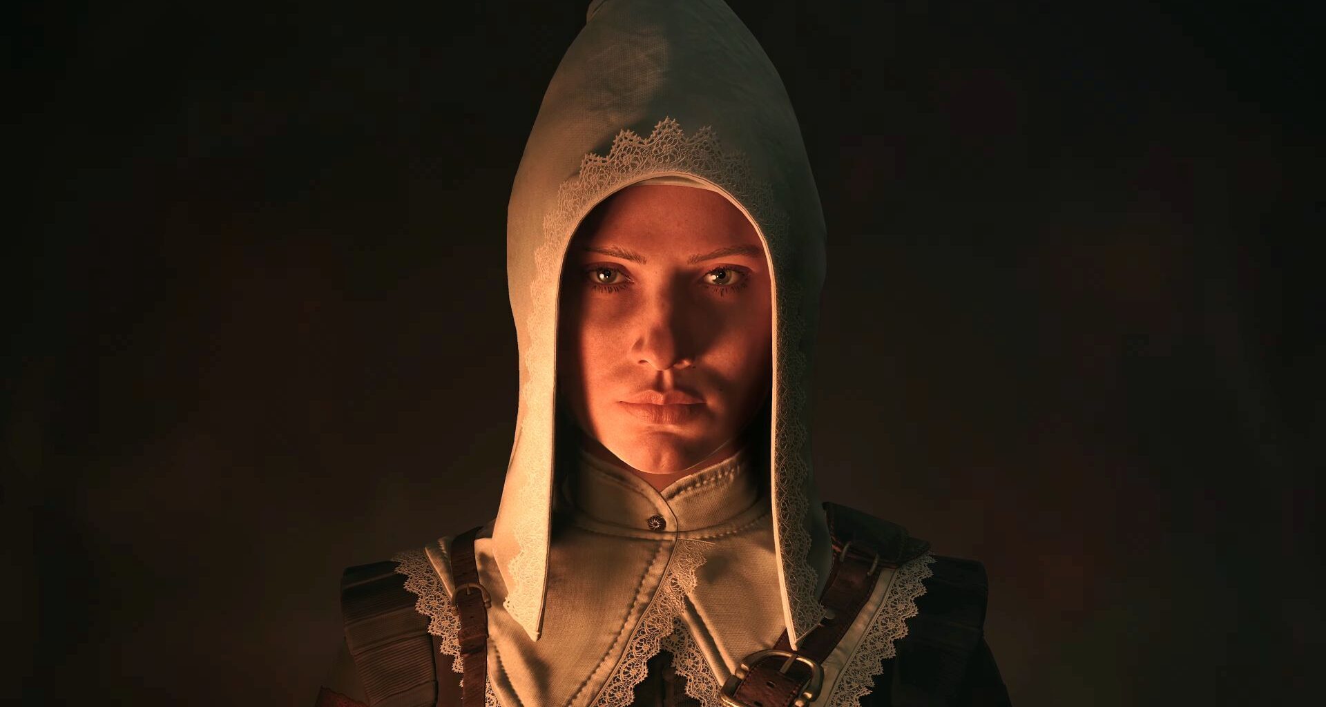 Noa Brooklyn - The witch from 1666 Amsterdam looking into the camera