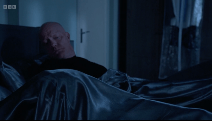 EastEnders pregnant woman Jake Wood as Max Branning beside a pregnant woman in EastEndes.