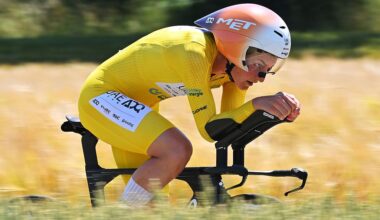 AARBURG, SWITZERLAND - JUNE 20: Elisa Longo Borghini of Italy and UAE Team ADQ - Yellow Leader Jersey competes during the 89th Tour de Suisse 2026, Stage 4 a 23.7km individual time trial stage from Aarburg to Aarburg / #UCIWT / on June 20, 2026 in Aarburg, Switzerland. (Photo by Tim de Waele/Getty Images)