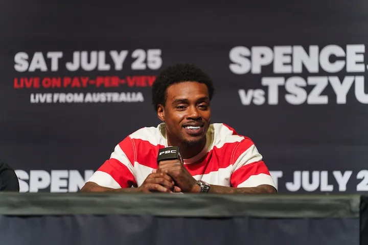 Errol Spence Jnr  at the kick-off press conference for his upcoming bout on July 26 against Tim Tszyu. (May 2, 2026)