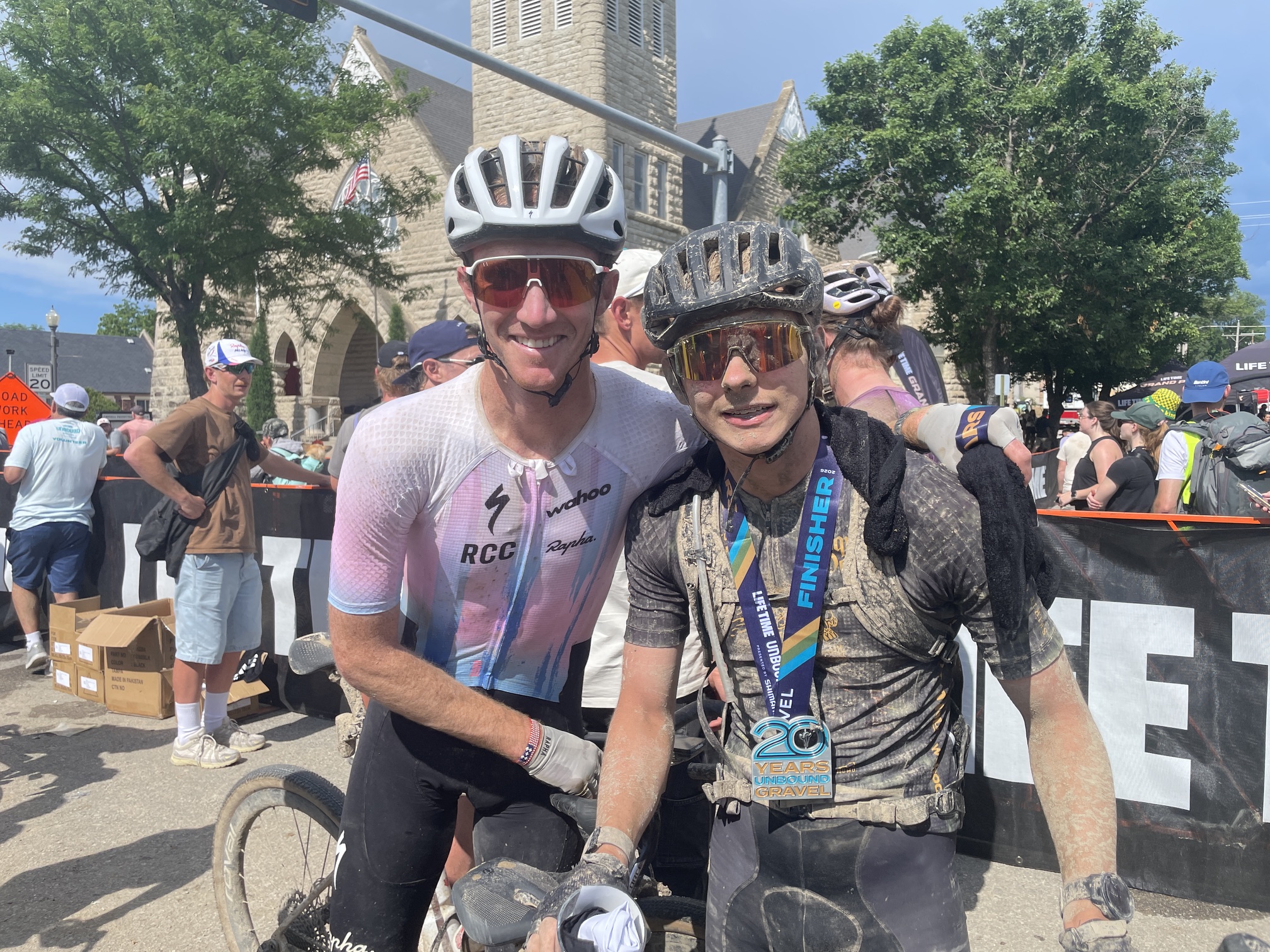 Ian Boswell completed Unbound Gravel 100 in 2026 alongside Chase Pettey