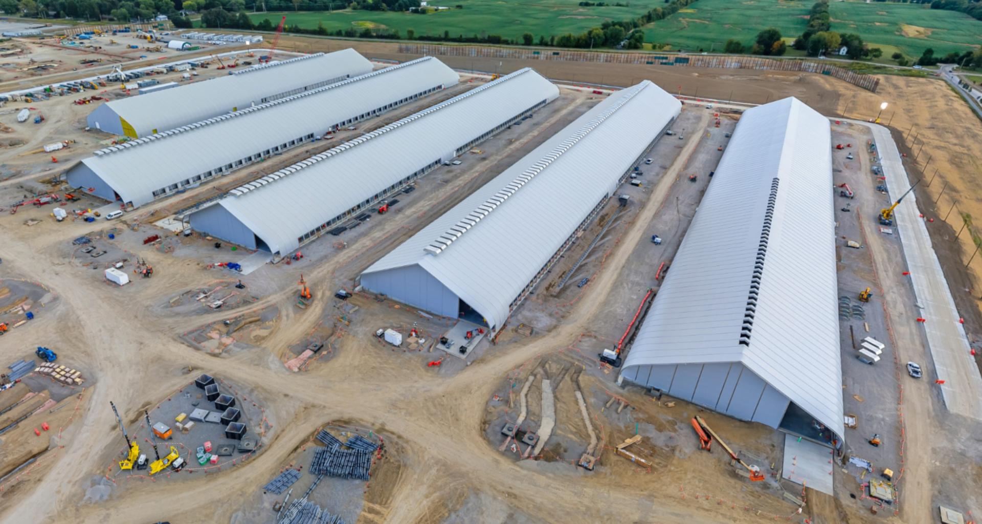 Tents at the Prometheus data center in New Albany, Ohio