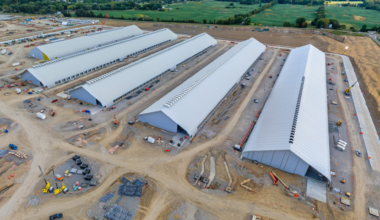 Tents at the Prometheus data center in New Albany, Ohio