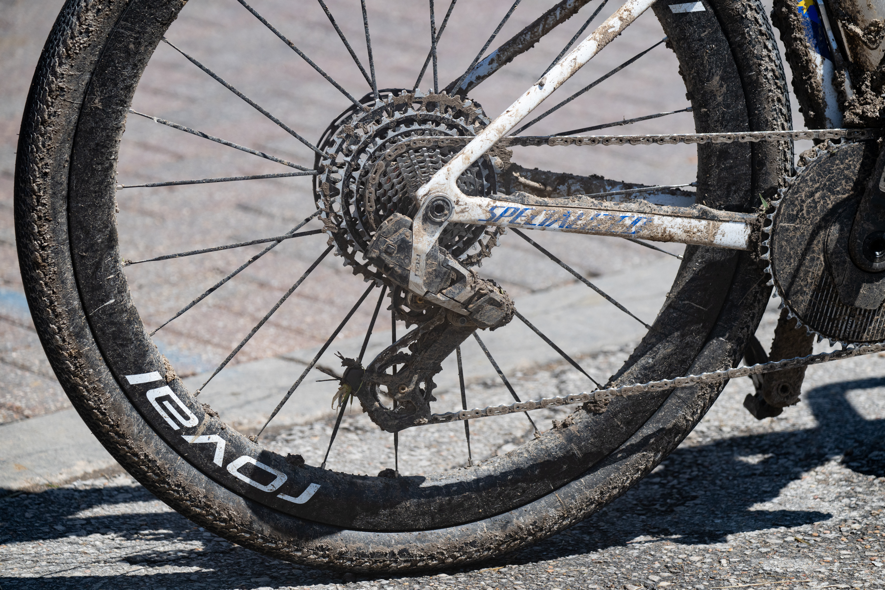 Photos of the bikes from the finish line of Unbound Gravel 2026