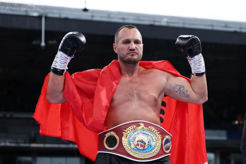 Nelson Hysa after winning a fight in the UK