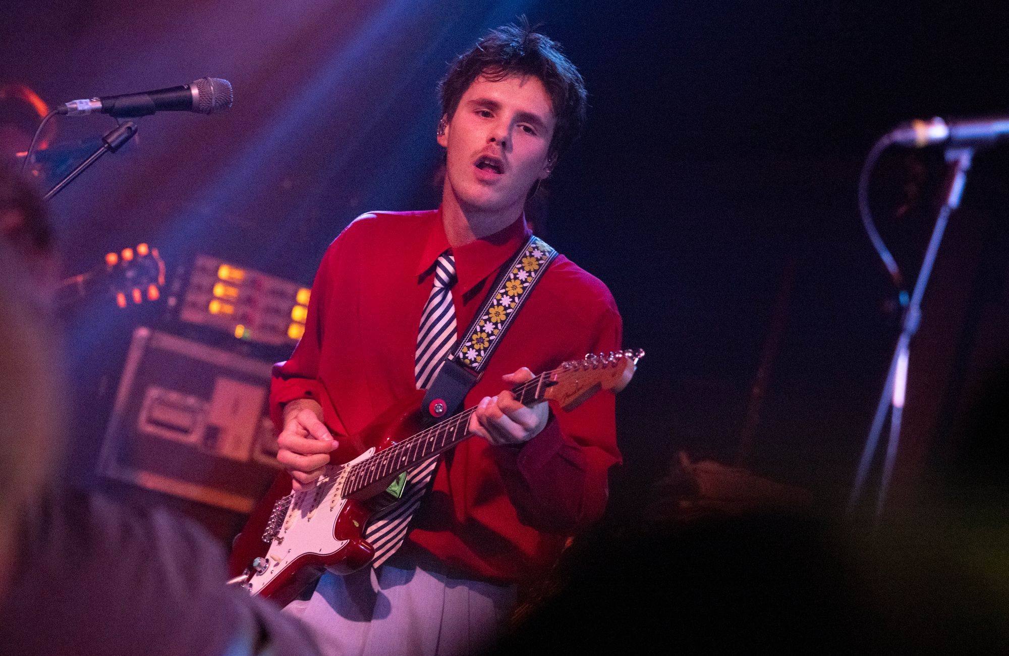 Young Cruz Beckham performs with his band The Breakers