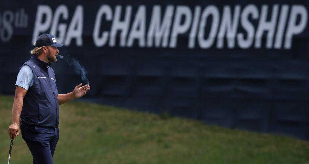 Dan Brown during the second round of the PGA Championship at Aronimink | Source: Richard Heathcote/Getty Images
