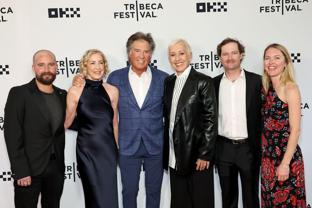 Chris Evert with her family and Martina Navratilova