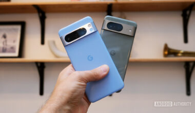 Google Pixel 8 Pro and Pixel 8 held in hand