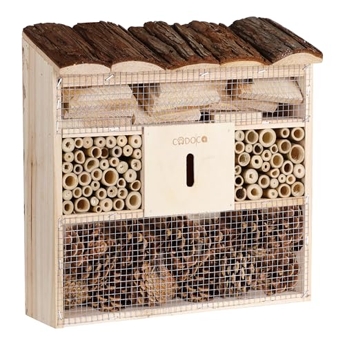 Large Wooden Bug Hotel Insect House for Garden - Bee Hotel, Butterfly &amp; Ladybird House - Outdoor Wildlife Habitat, Garden Decor, Eco Gift, Forest School &amp; Outdoor Learning Resource Kit