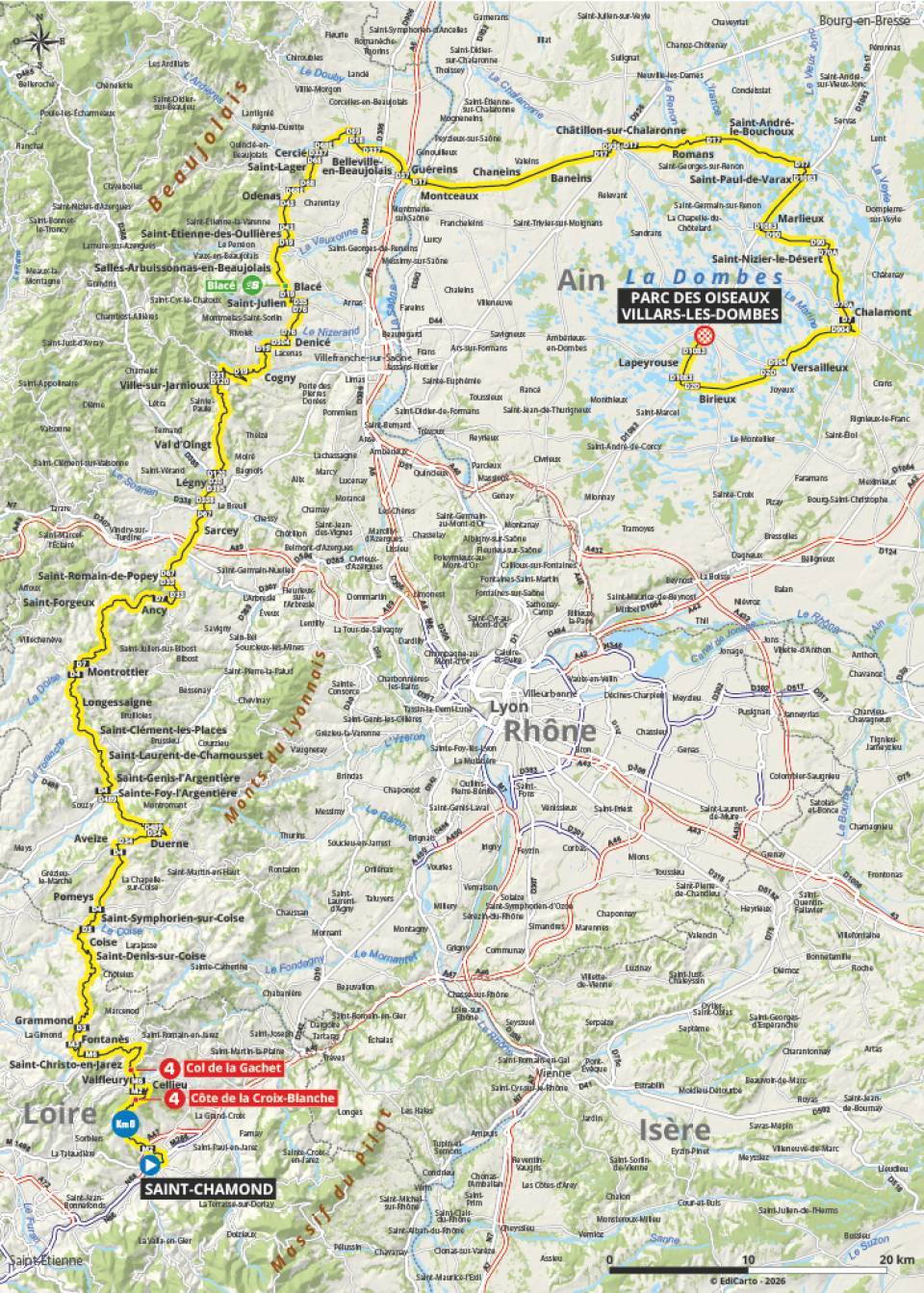 Tour Auvergne-Rh&ocirc;ne-Alpes stage 5 route