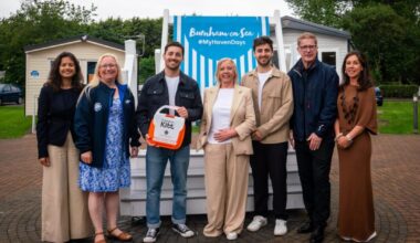 Burnham-On-Sea holiday park welcomes TV’s Dragons Den star Deborah Meaden for life-saving kits launch