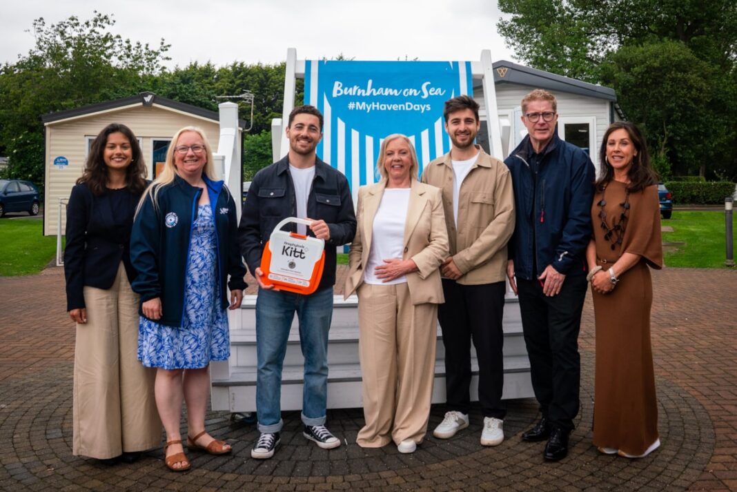 Burnham-On-Sea holiday park welcomes TV’s Dragons Den star Deborah Meaden for life-saving kits launch